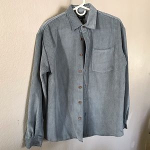 Light blue corduroy button down shirt